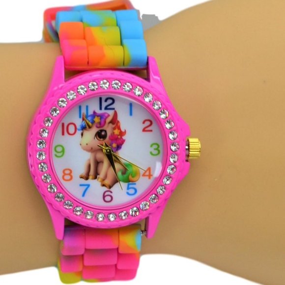 Girls Unicorn Gift Set Stones Watch & Drawstring Backpack. Choose From 3 Colors - Picture 6 of 16